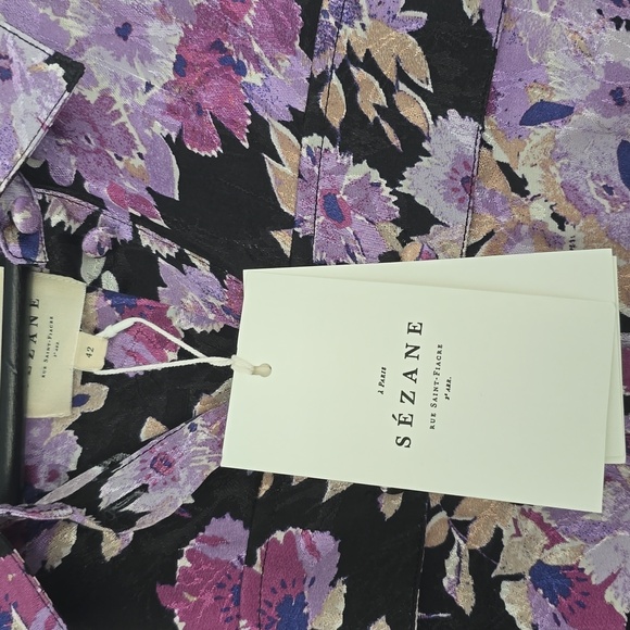 Sezane Dress Floral Purple Size 10 NWT - Picture 6 of 13